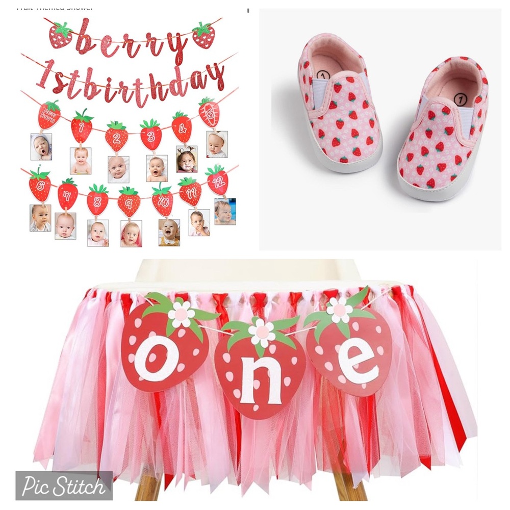 Strawberry Themed Birthday Party Set